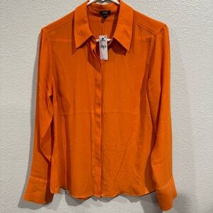 Express Vibrant Orange Slim Portofino Shirt
